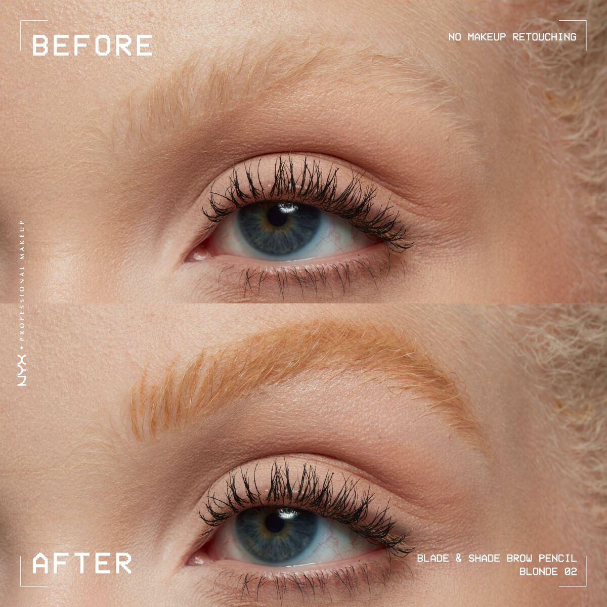Øjenbrynsblyant NYX BLADE & SHADE NANO Nº 02 Blond produktemballage
