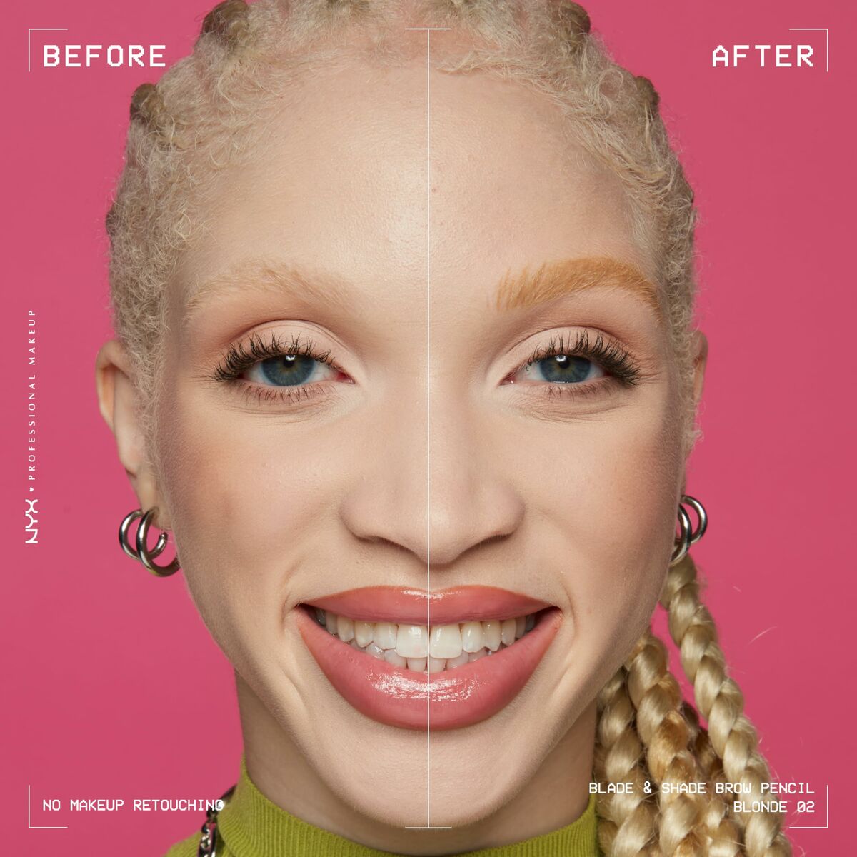 Øjenbrynsblyant NYX BLADE & SHADE NANO Nº 02 Blond produktemballage
