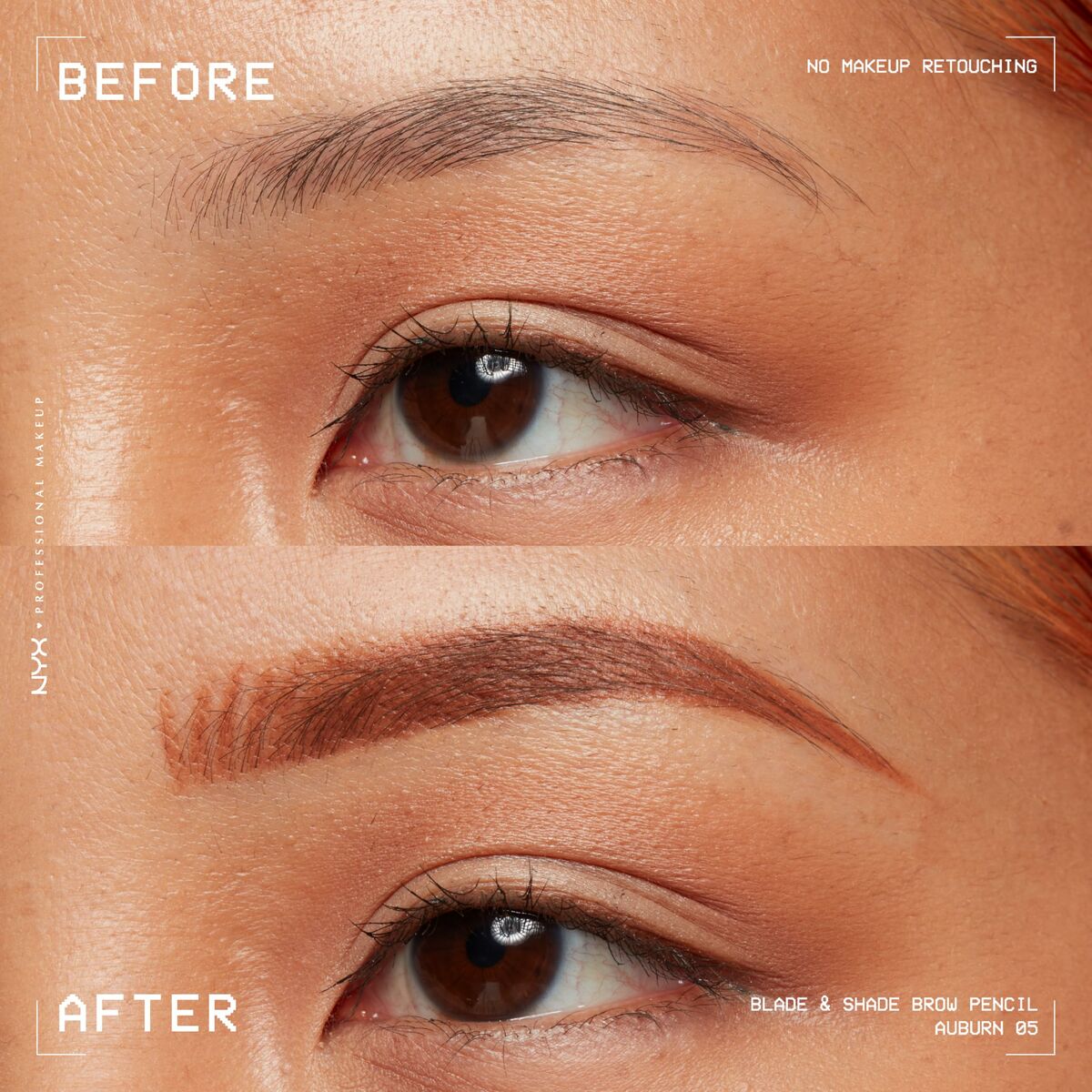 Øjenbrynsblyant NYX BLADE & SHADE NANO Nº 05-Auburn produktemballage
