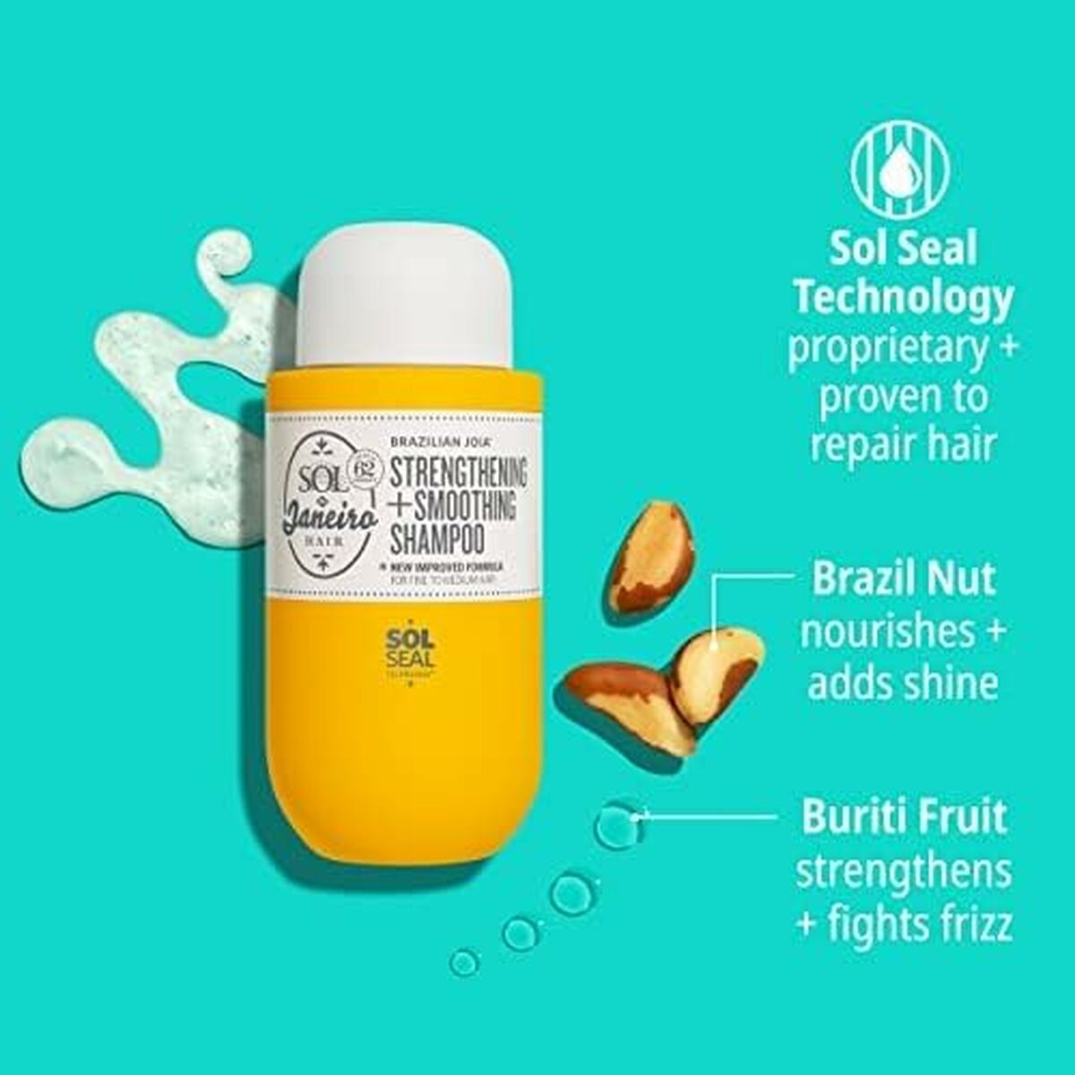 Glatte shampoo Sol De Janeiro BRAZILIAN JOIA 295 ml til kvinder shampooflaske