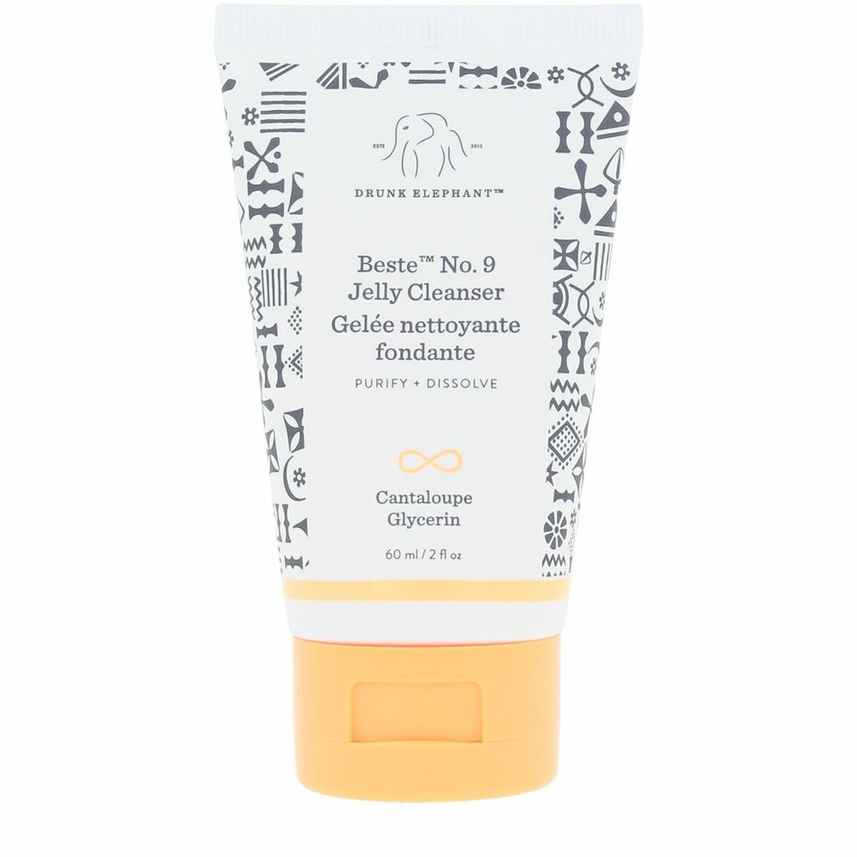 Facial Cleansing Gel Drunk Elephant BESTE NO.9 JELLY CLEANSER 60 ml hudplejeemballage