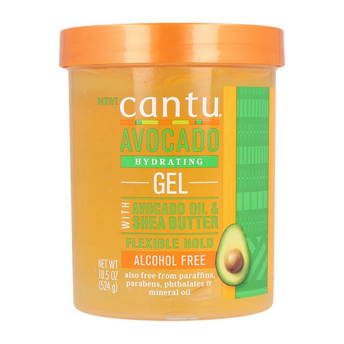 Shaping Gel Cantu Avocado Hydrating 524 g Avocadoolie hudplejeemballage