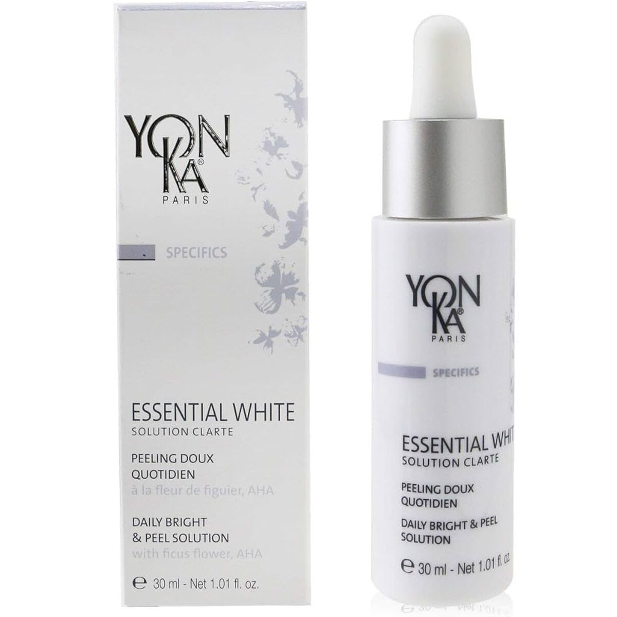 Facial Exfoliator Yonka Essential White Solution 30 ml produktemballage
