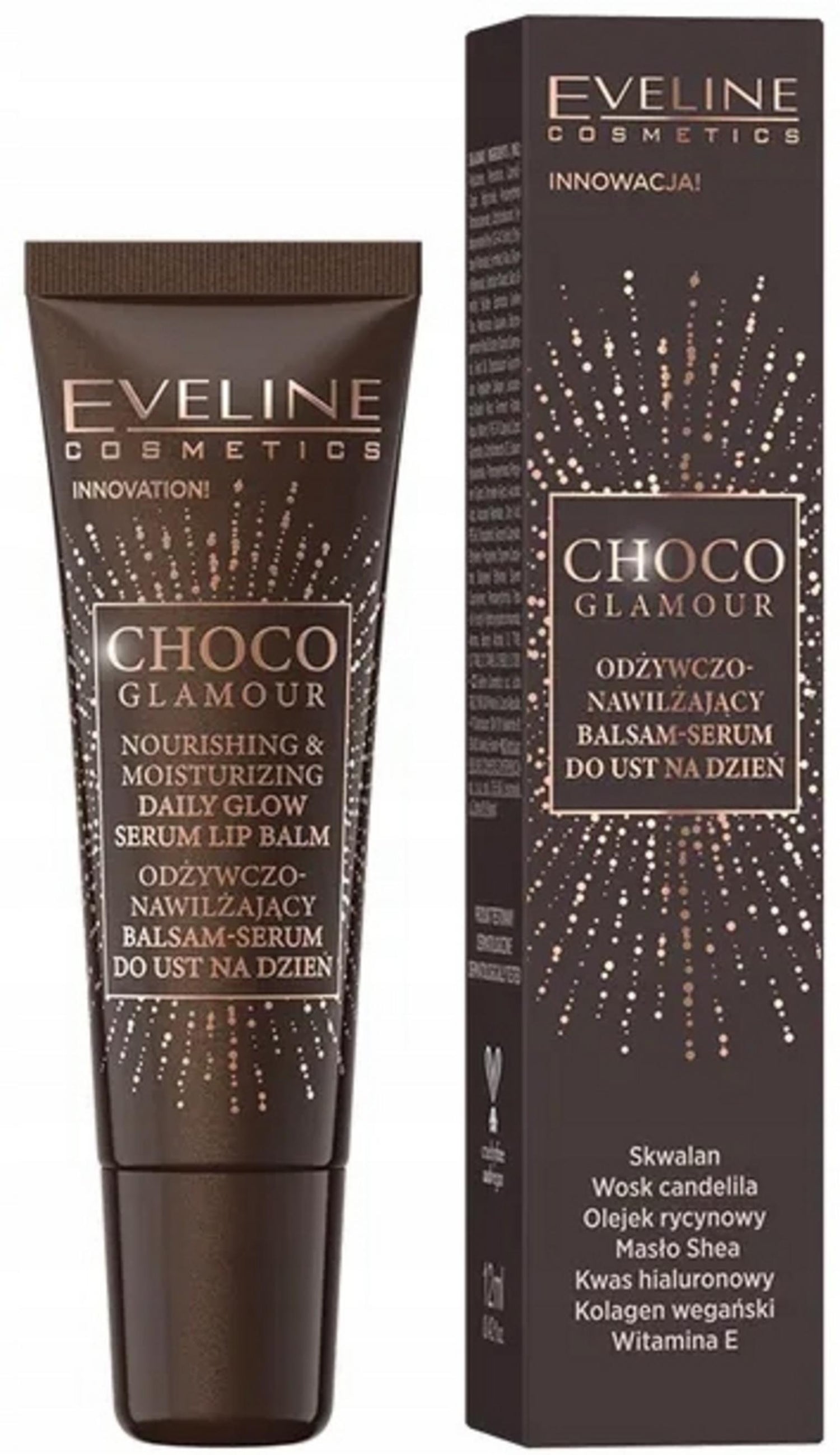 Eveline Cosmetics, Choco Glamour, Moisturizing, Lip Balm, 12 ml