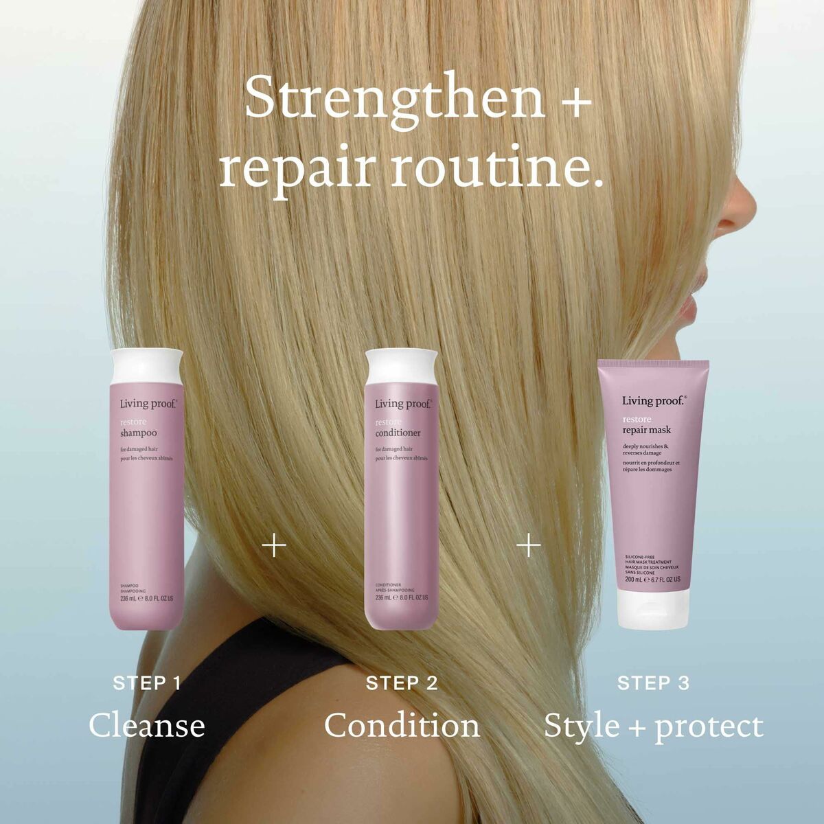Shampoo Living Proof RESTORE 236 ml til kvinder shampooflaske