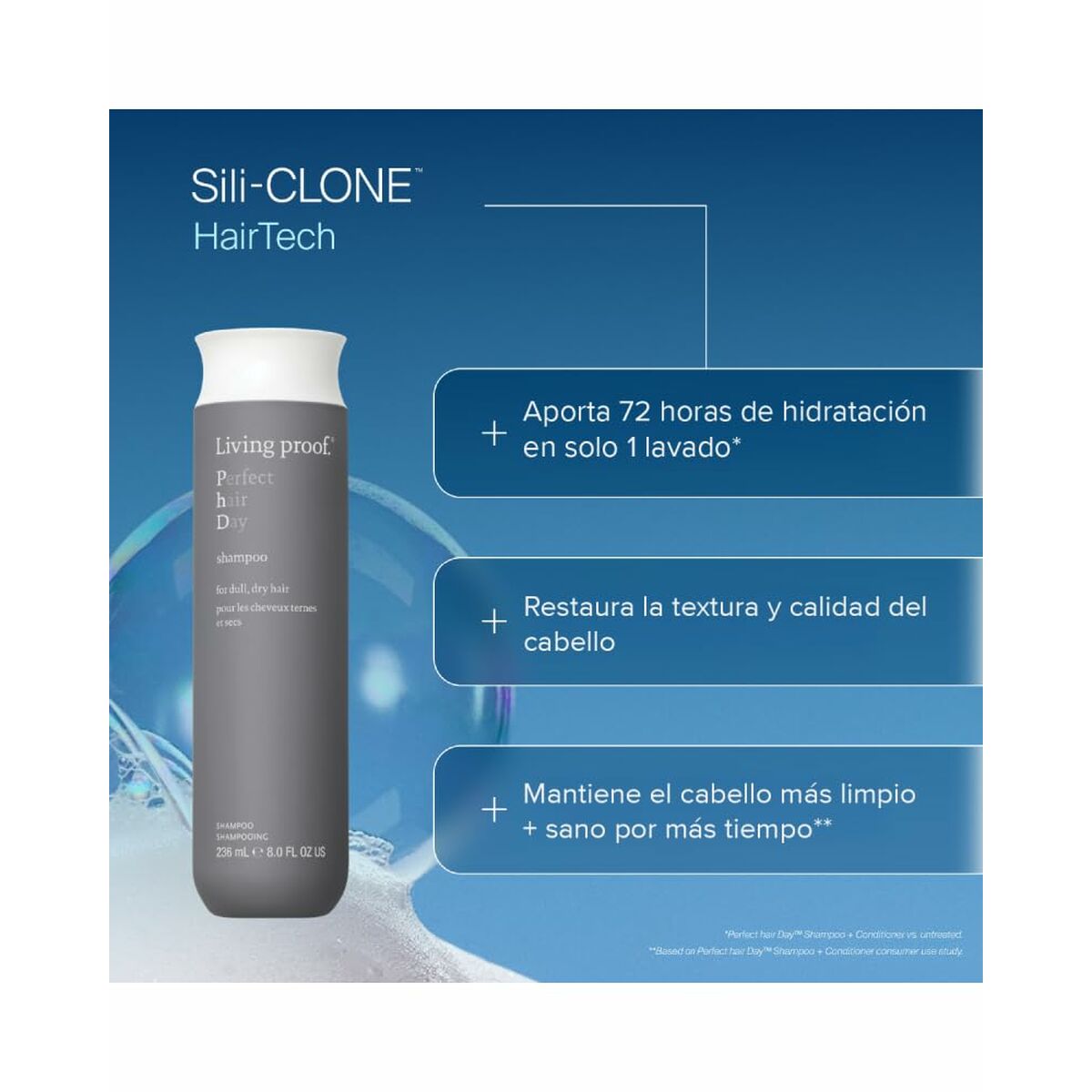 Shampoo Living Proof PERFECT HAIR DAY 236 ml til kvinder shampooflaske