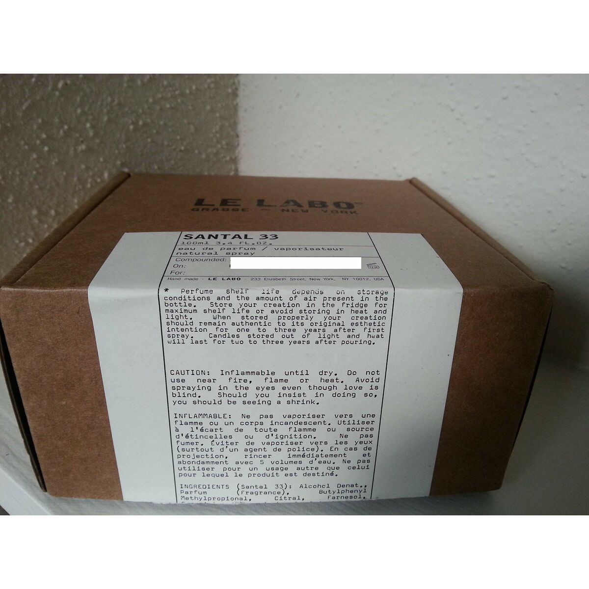 Unisex Parfume Le Labo SANTAL 33 produktemballage