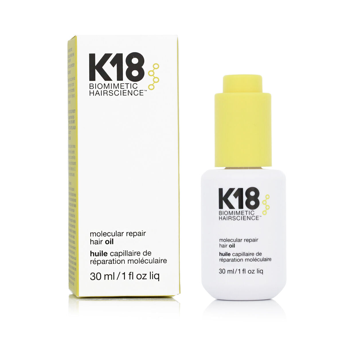 Hårolie K18 MOLECULAR 30 ml produktemballage