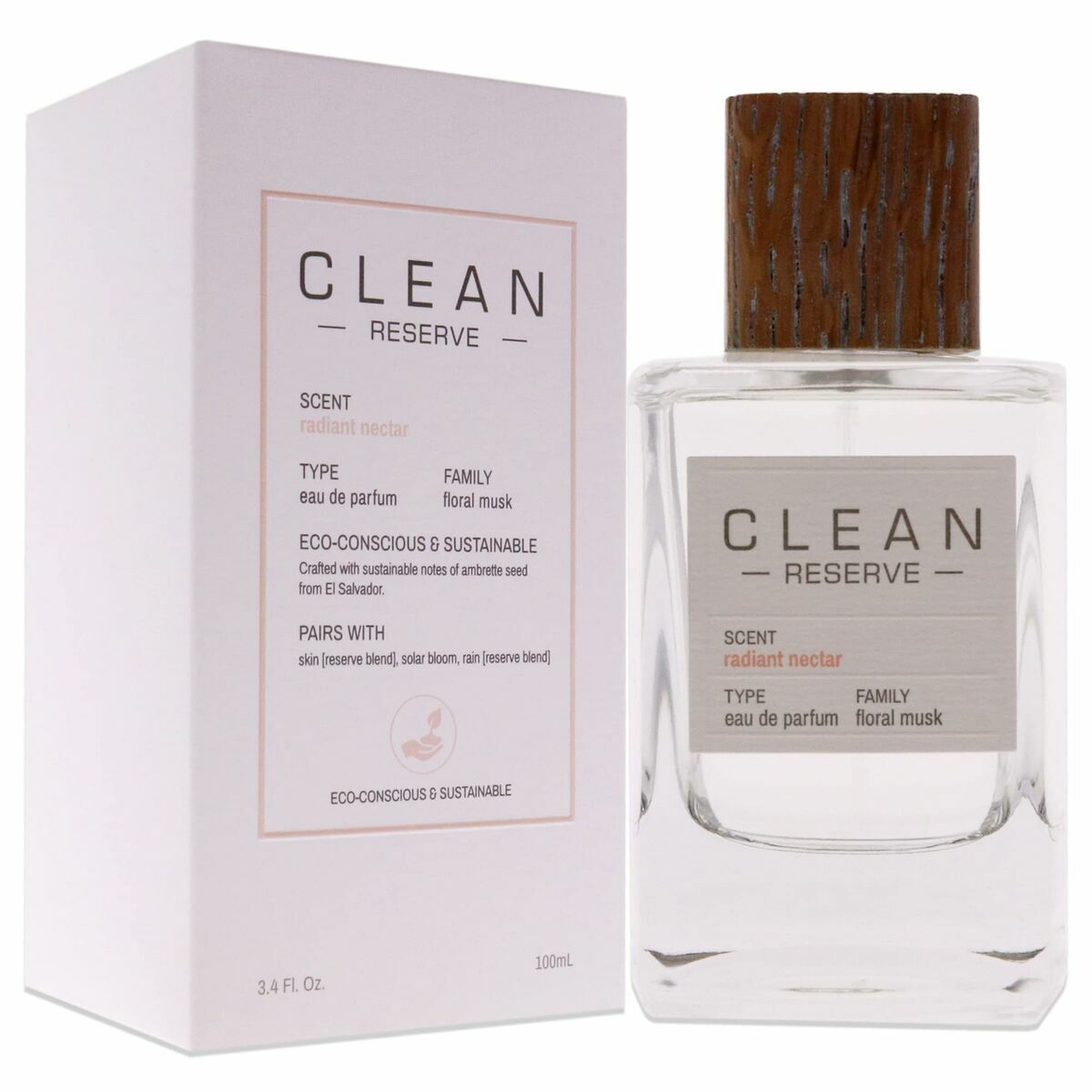Dameparfume Clean Radiant Nectar EDP 100 ml flaske
