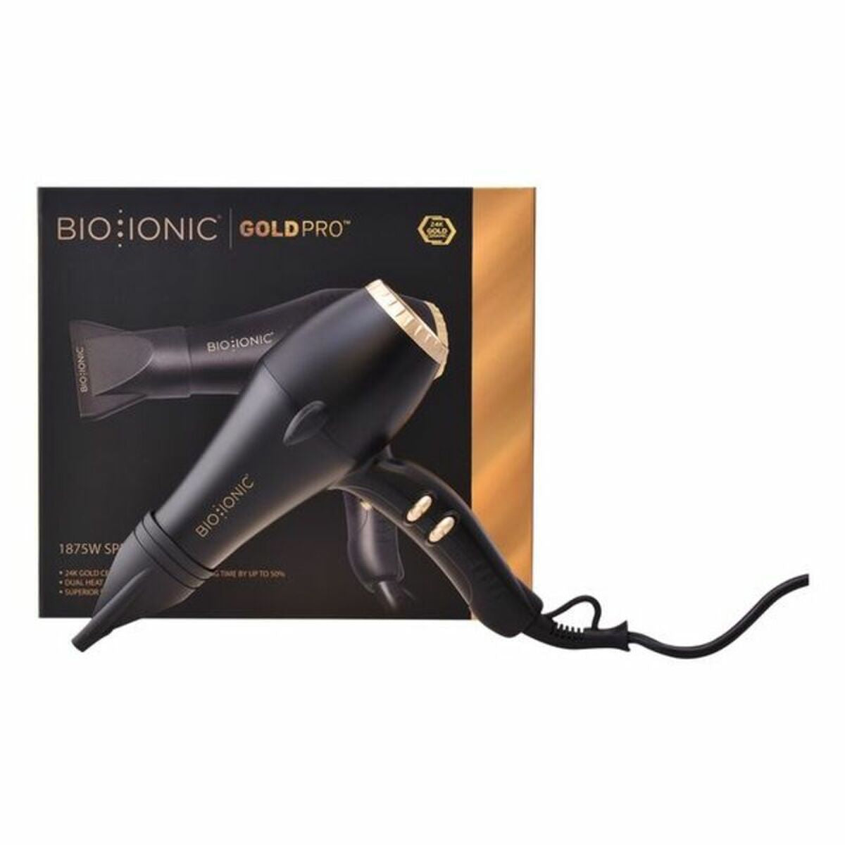 Hårtørrer Bio Ionic Goldpro produktemballage