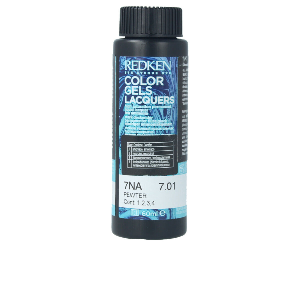 Permanent Dye Redken Color Gel Lacquers 7NA-tin 3 x 60 ml Liquid for Women hudplejeemballage