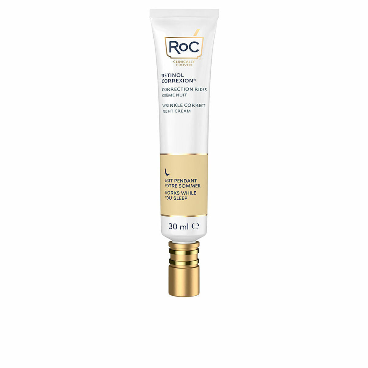 Anti-Ageing Night Cream Roc Wrinkle Correct 30 ml til kvinders hudplejeemballage