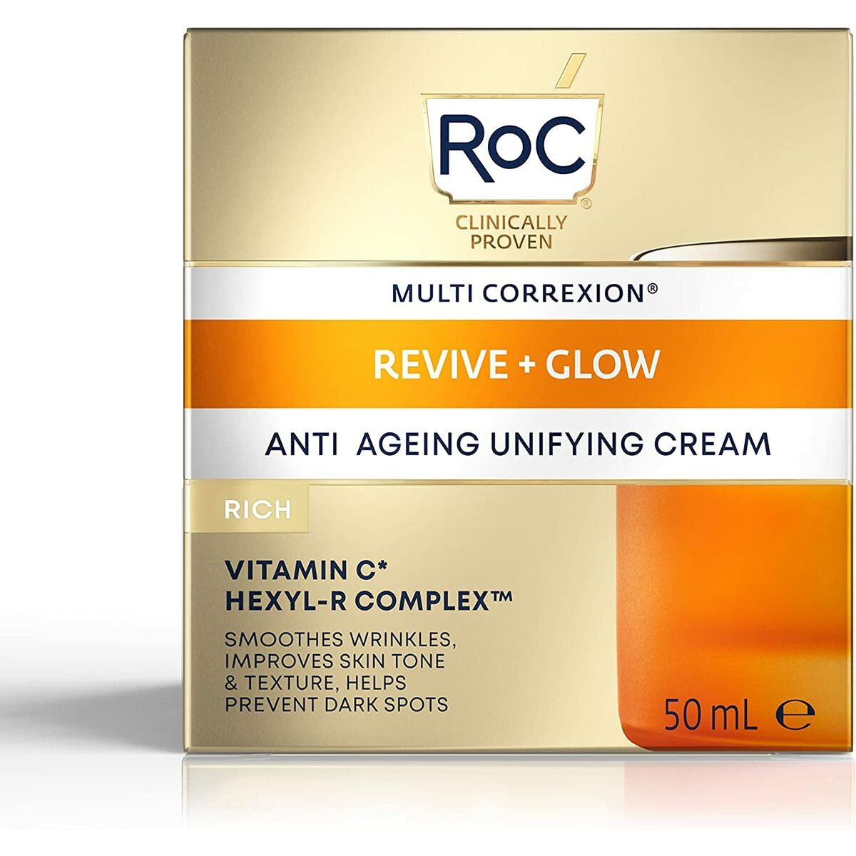 Anti-Ageing Cream Roc Revive Glow 50 ml til kvinder hudplejeemballage