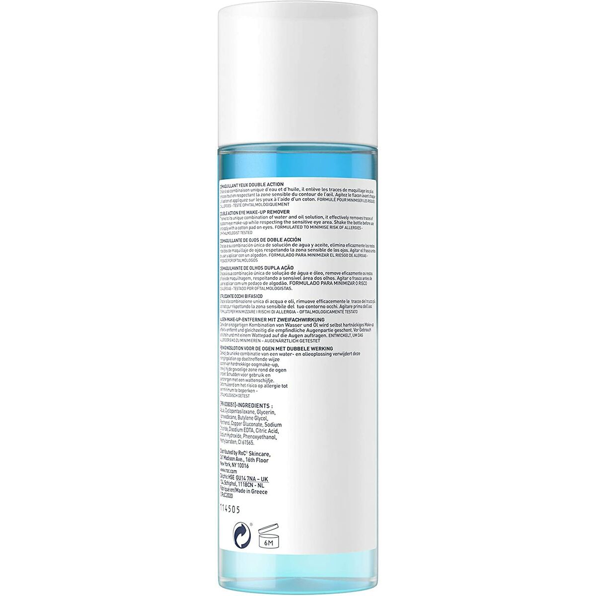 Eye Make Up Remover Roc Desmaquillante De Ojos 125 ml Dobbeltvirkende produktemballage