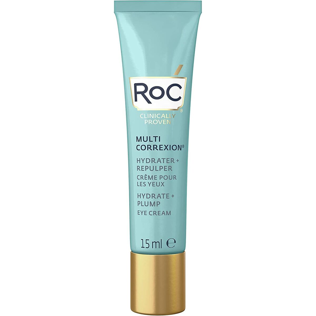 Creme til øjenområdet Roc Hydrate Plump 15 ml Hyaluronsyre til kvinder hudplejeemballage