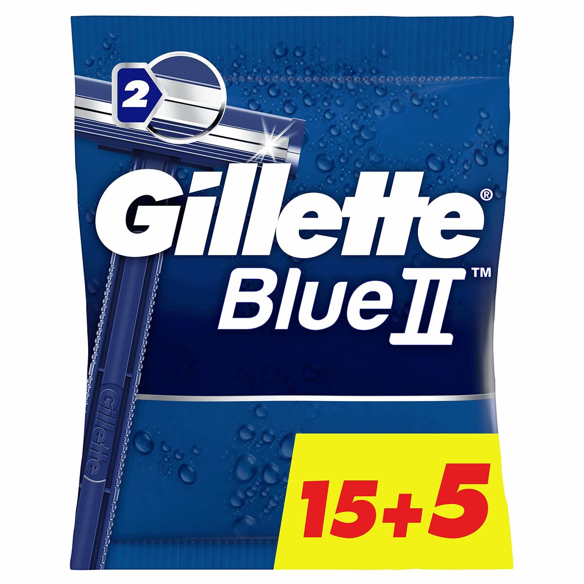 Engangsbarberkniv Gillette Blue II 20 enheder til kvinder produktemballage