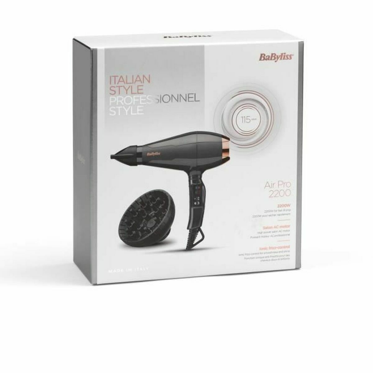 Hårtørrer Babyliss 6719DE Sort Grå 2200 W produktemballage