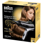 Hårtørrer Braun Satin Hair 7 HD710 Sort 2200 W Ionisk produktemballage
