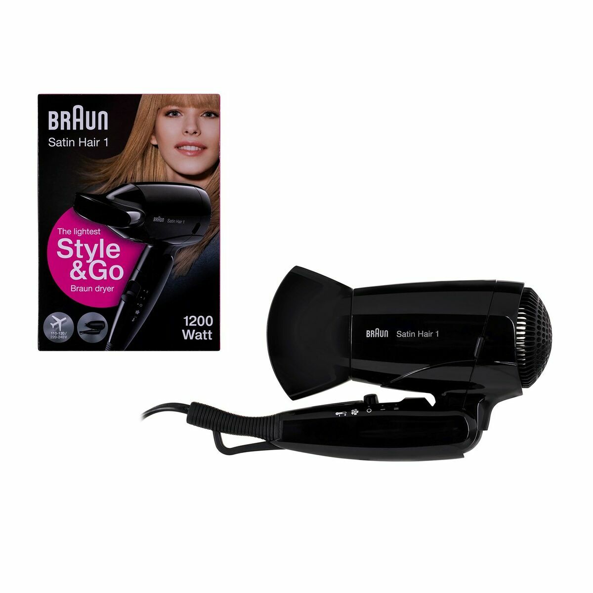 Hårtørrer Braun HD130 Sort 1200 W produktemballage