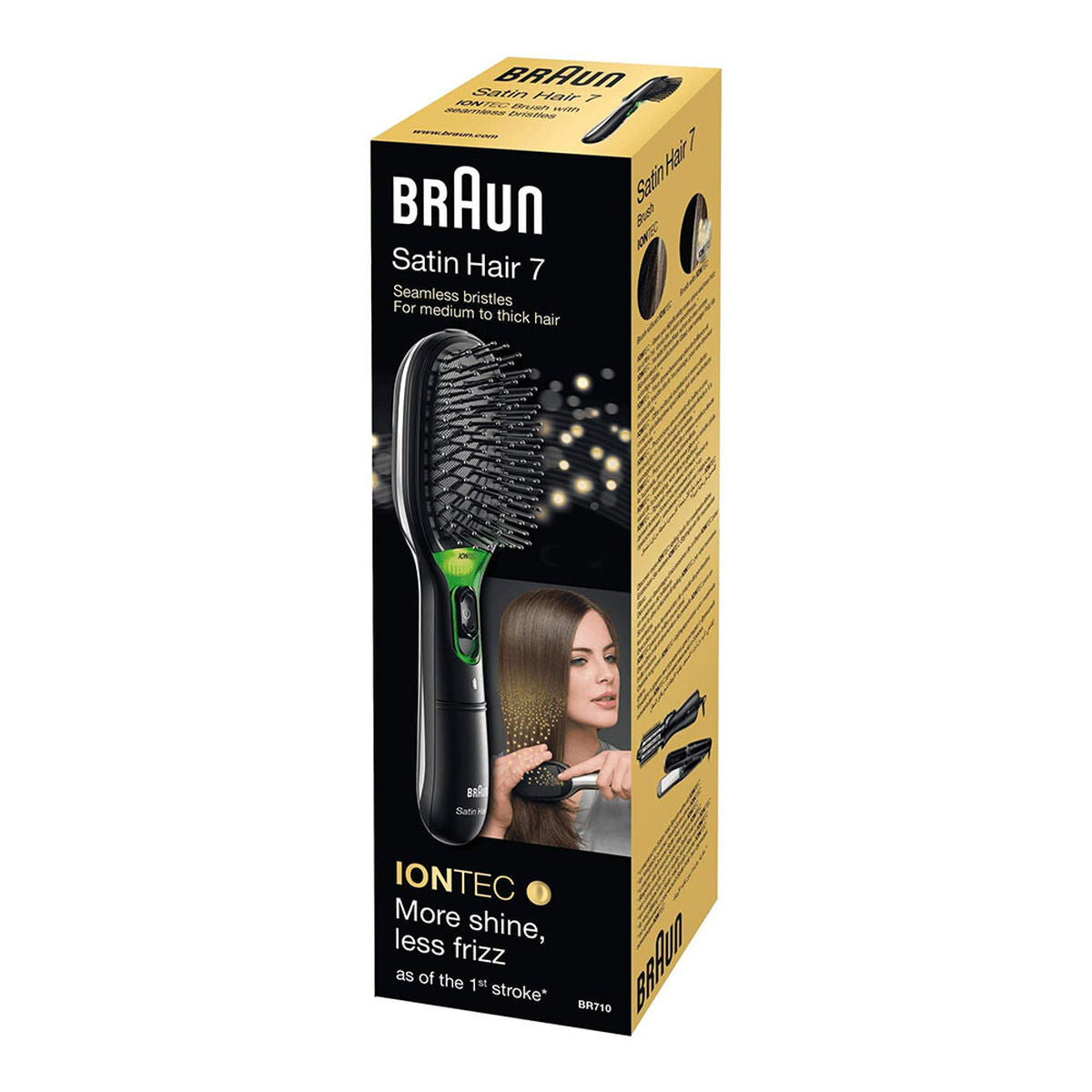 Smoothing Brush Braun Satin Hair 7 br710e Black Ionic produktemballage