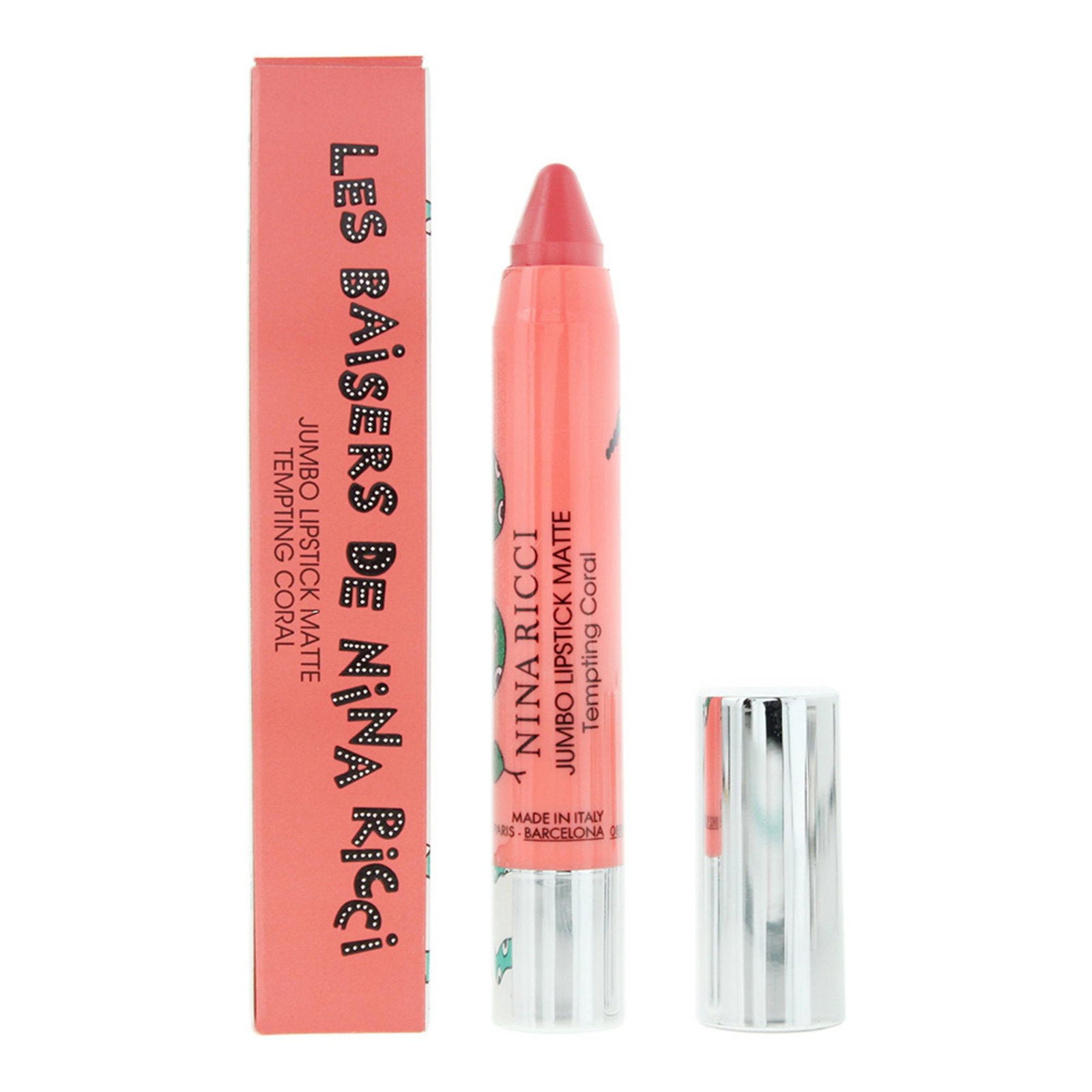 Nina Ricci, Jumbo Lipstick Matte, Matte, Cream Lipstick, Tempting Coral, 2.5 g
