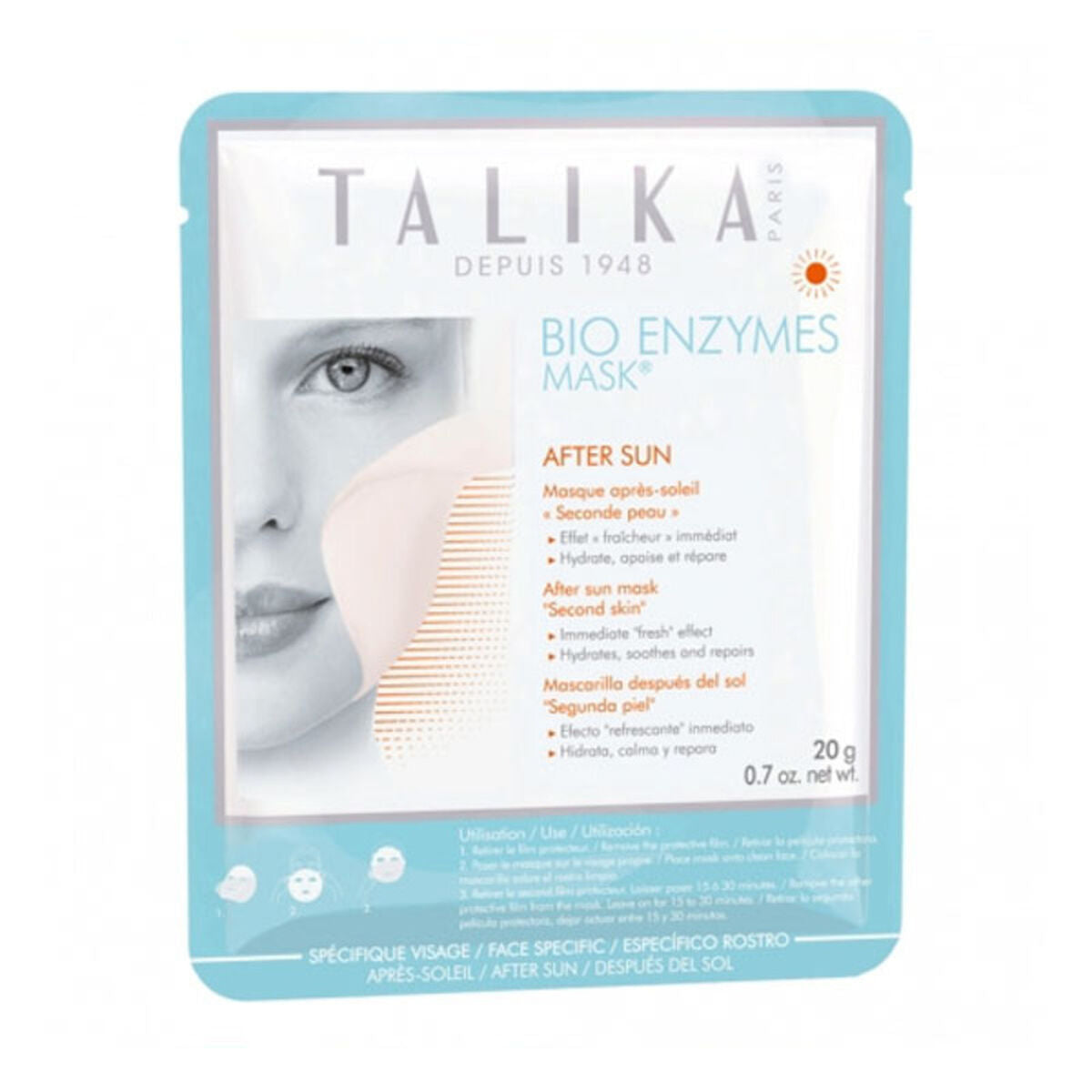 Moisturizing Facial Mask Talika 20 g til kvinder maske emballage