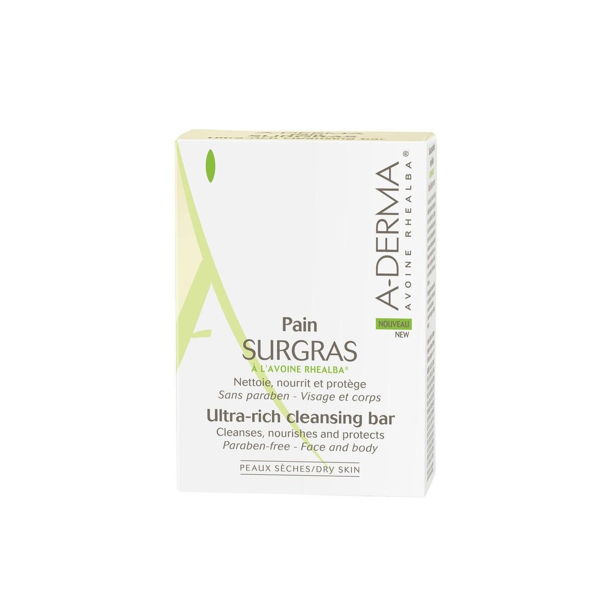 Sæbekage Aderma Surgrass Ultra-Rich 100 g produktemballage