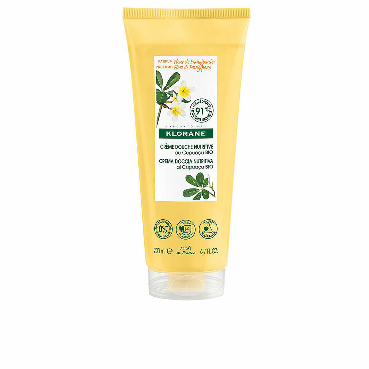 Shower Cream Klorane Frangipani 200 ml til kvinder hudpleje emballage