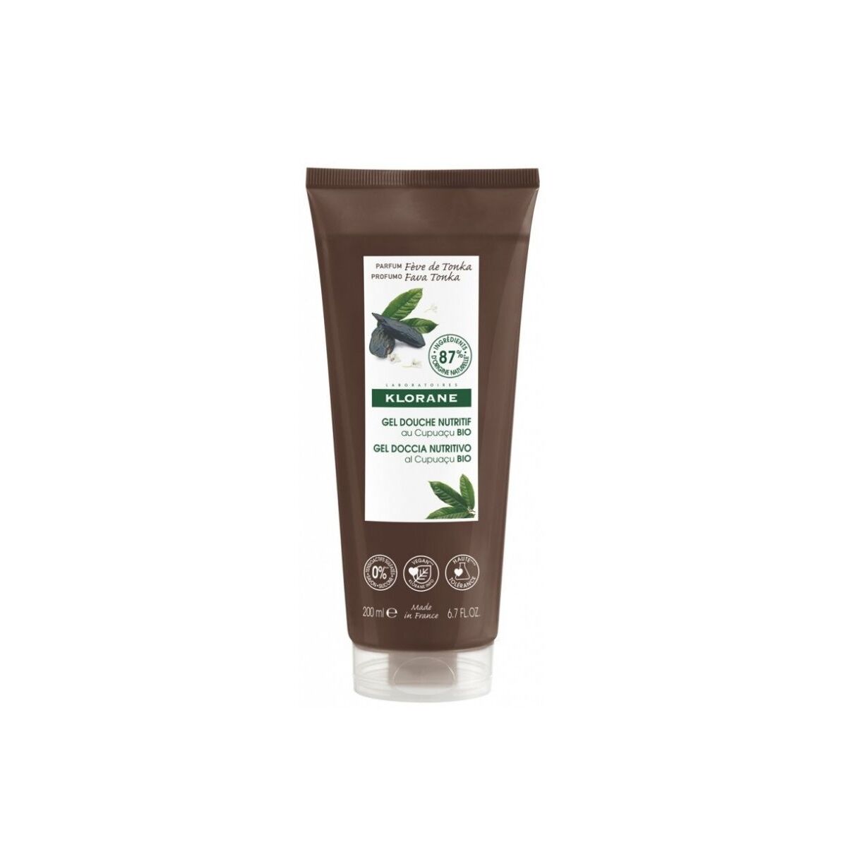 Shower Gel Klorane Feij Tonka hudplejeemballage