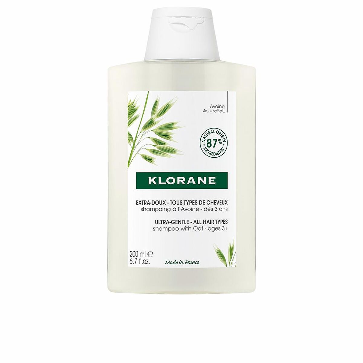 Extrasoft Shampoo Klorane 200 ml til kvinder shampooflaske