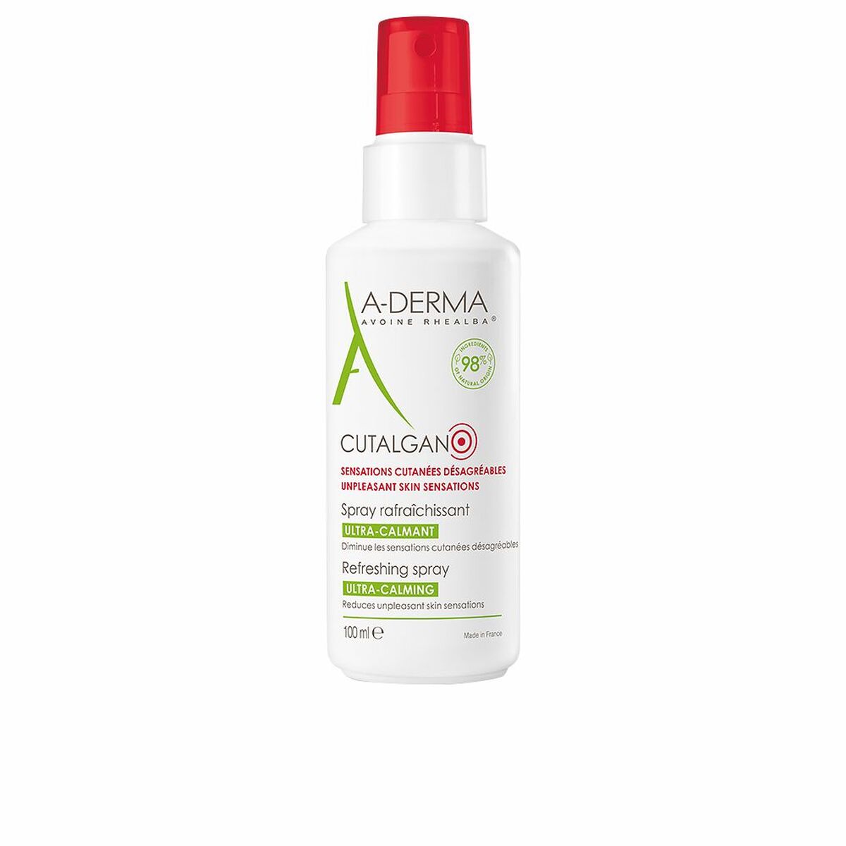 Body Spray A-Derma Cutalgan Soothing Refreshing (100 ml) til kvinder produktemballage