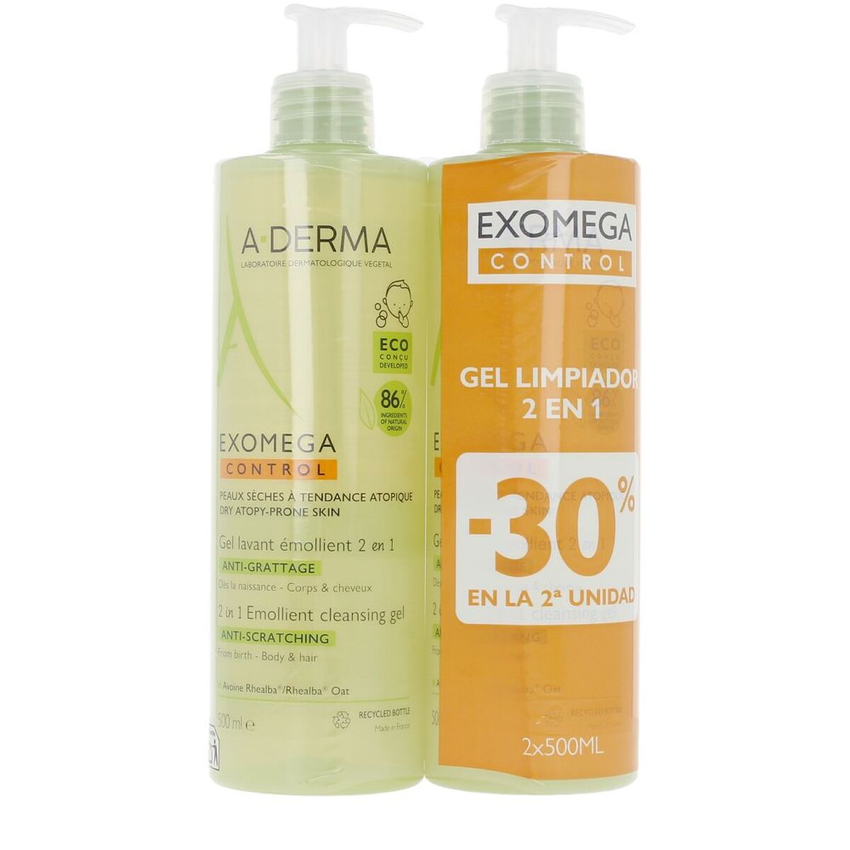 Cleansing Gel A-Derma EXOMEGA CONTROL 500 ml til kvinder hudpleje emballage