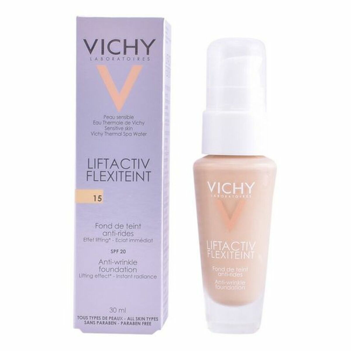 Fluid Foundation Make-up Liftactiv Flexiteint Vichy Spf 20 makeup emballage