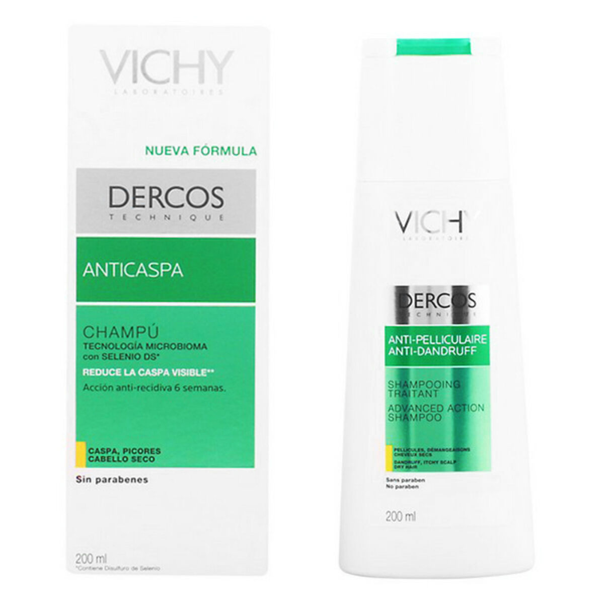 Shampoo Vichy 600_PELLE_BLU 200 ml til kvinder shampooflaske