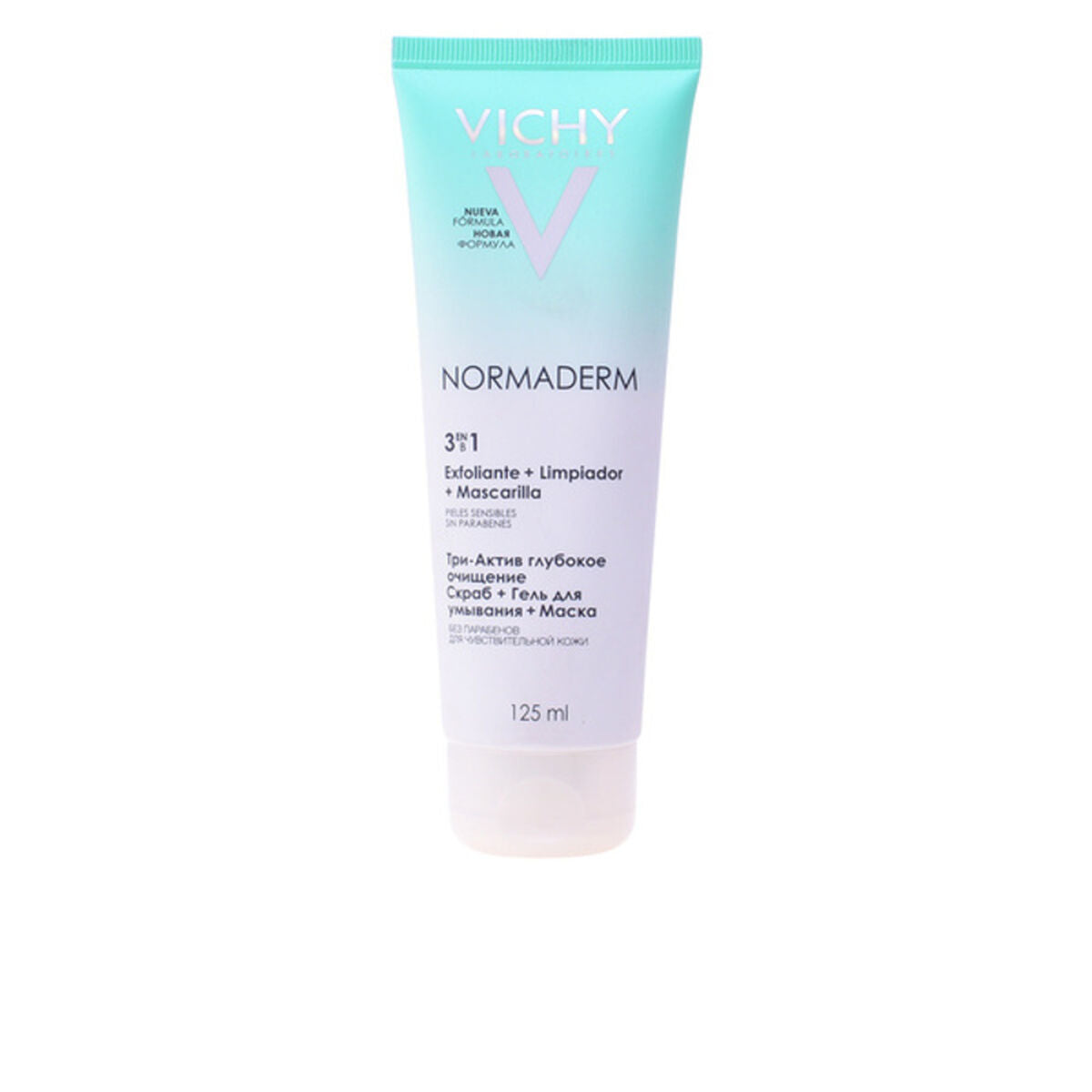 Ansigtsscrub 3-i-1 NORMADERM Vichy (125 ml) til kvinder produktemballage