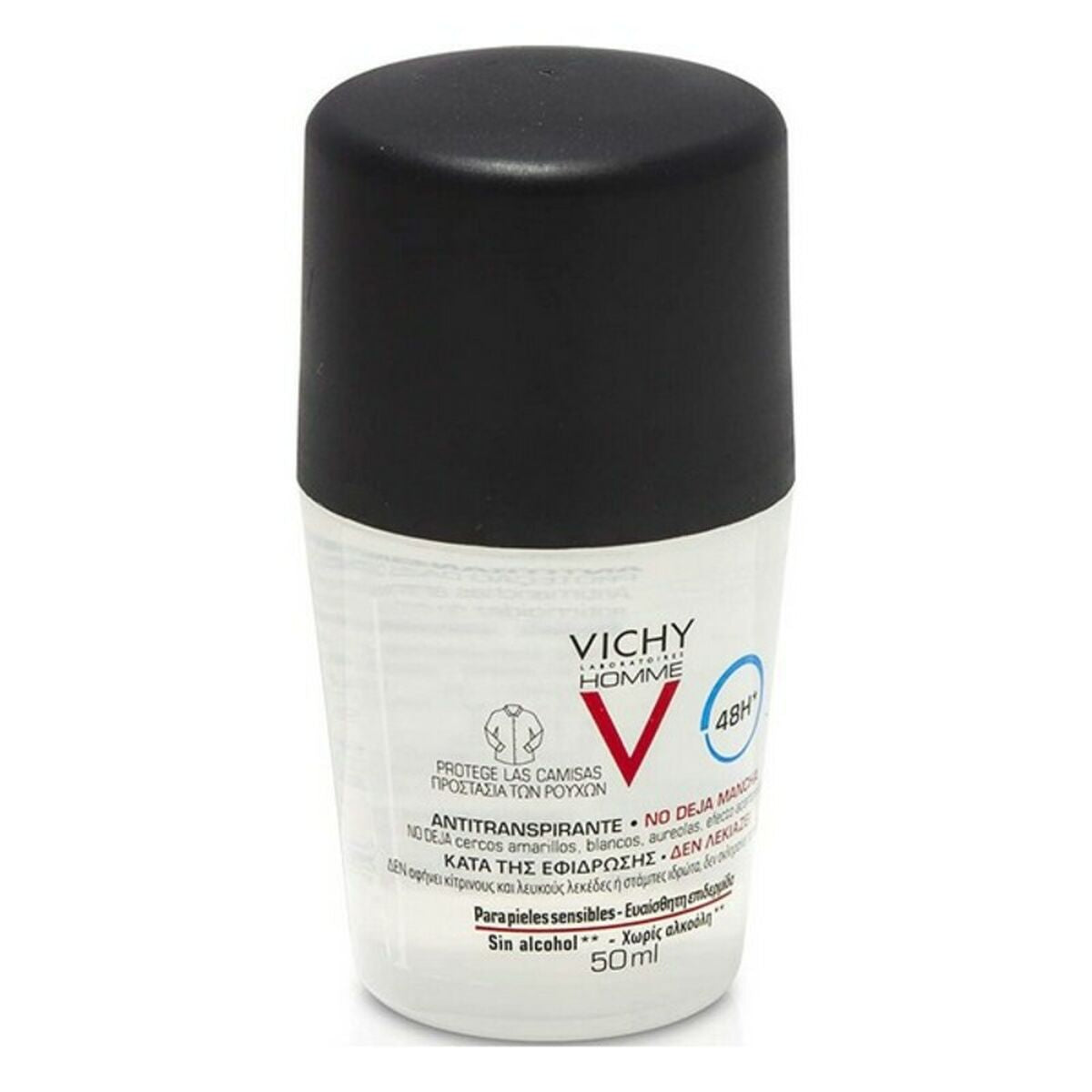 Roll-On Deodorant Vichy Homme 48 timer Antiperspirant 50 ml produktemballage