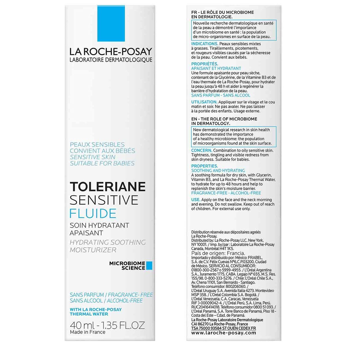 Fugtgivende ansigtspleje La Roche Posay 40 ml til kvinder produktemballage