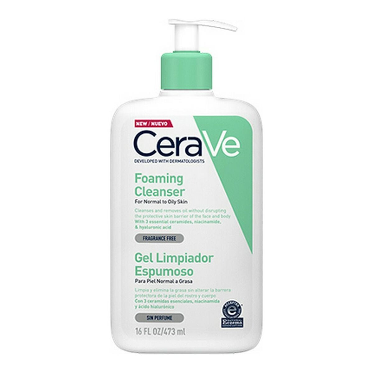 Foaming Cleansing Gel CeraVe Foaming Cleanser 473 ml til kvinder hudpleje emballage