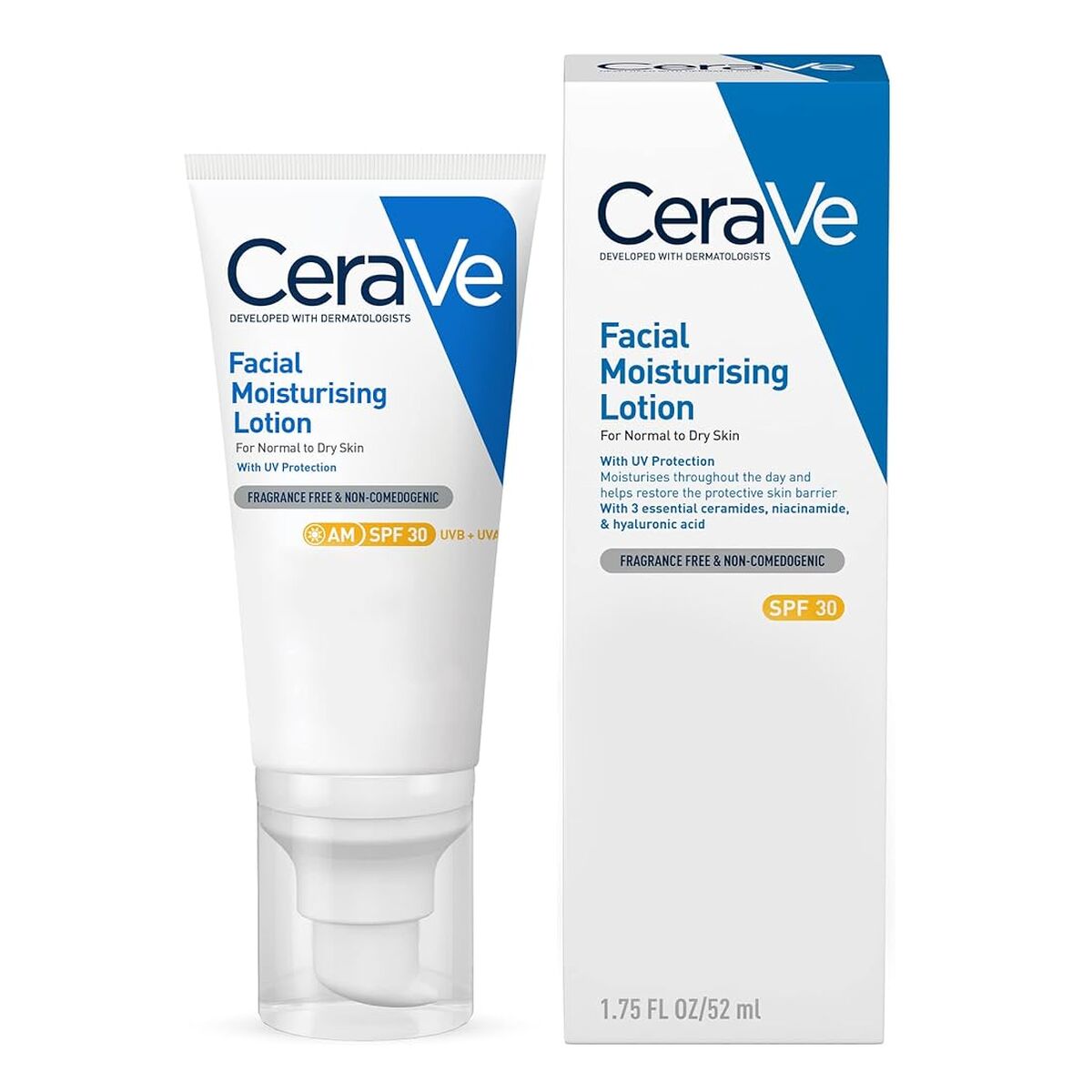 Moisturizing Facial Lotion CeraVe Spf 30 52 ml hudplejeemballage