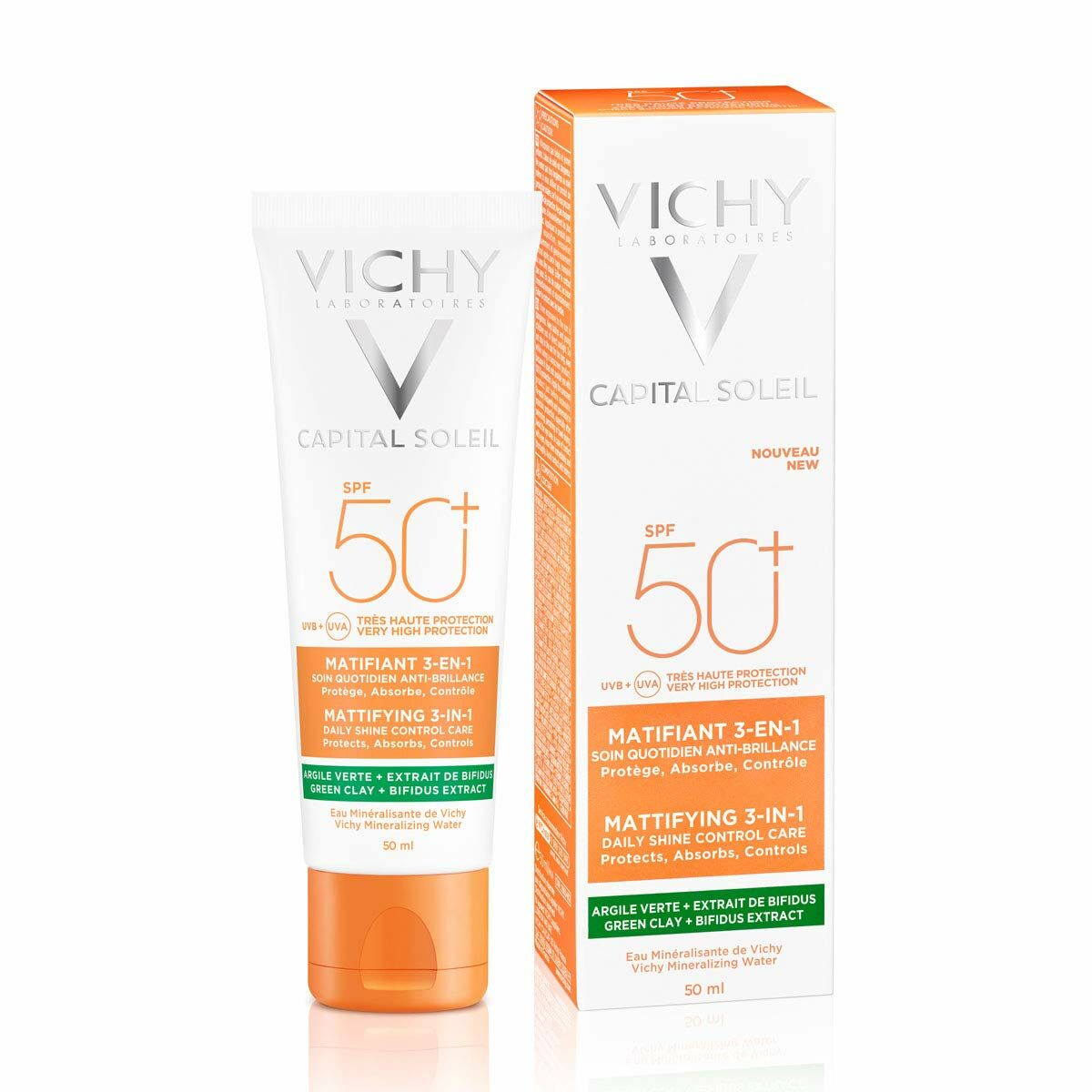 Ansigtscreme Vichy Capital Soleil Sensitiv hud 50 ml Spf 50 SPF 50+ hudplejeemballage