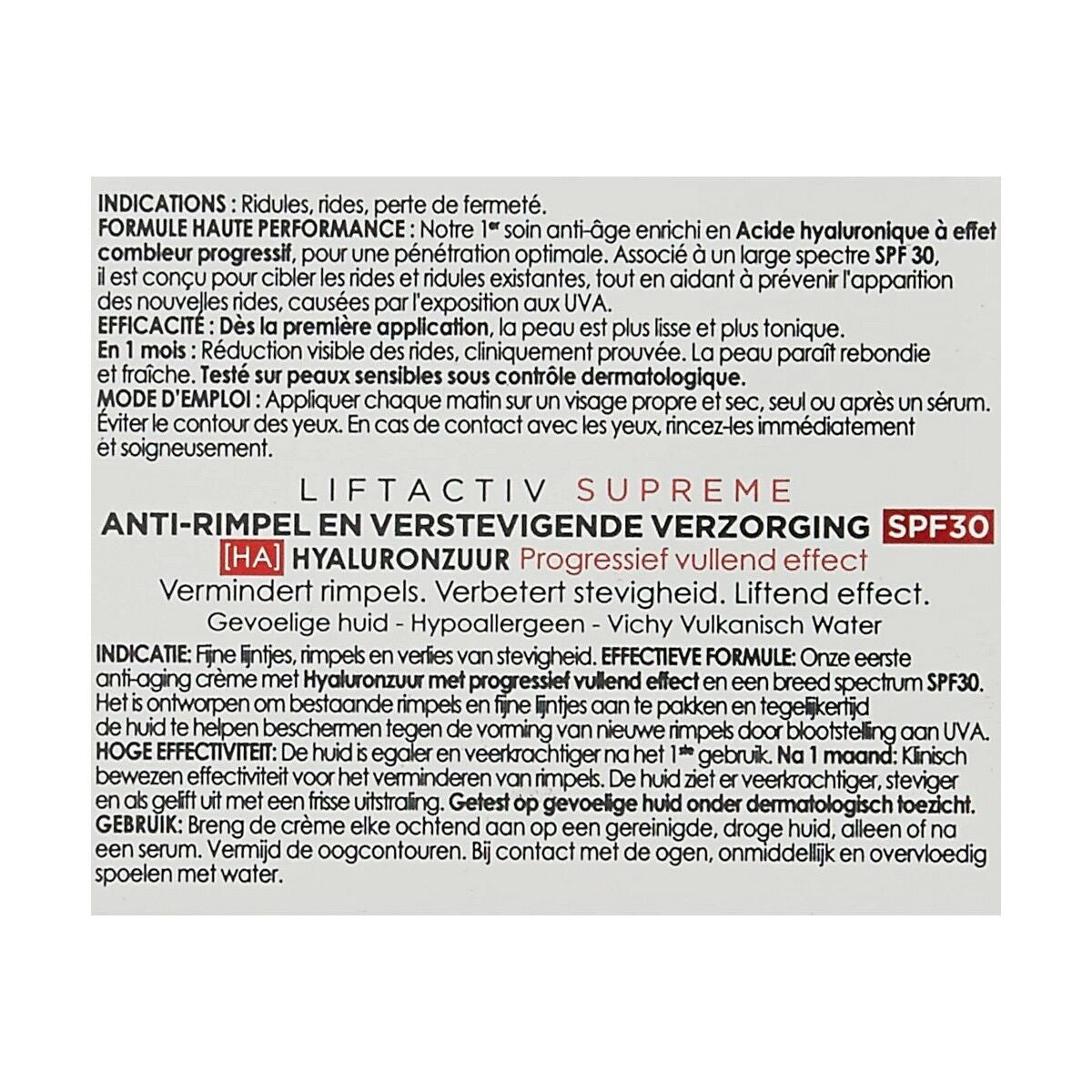 Anti-aging creme til dagtimerne Vichy Spf 30 50 ml til kvinders hudplejeemballage