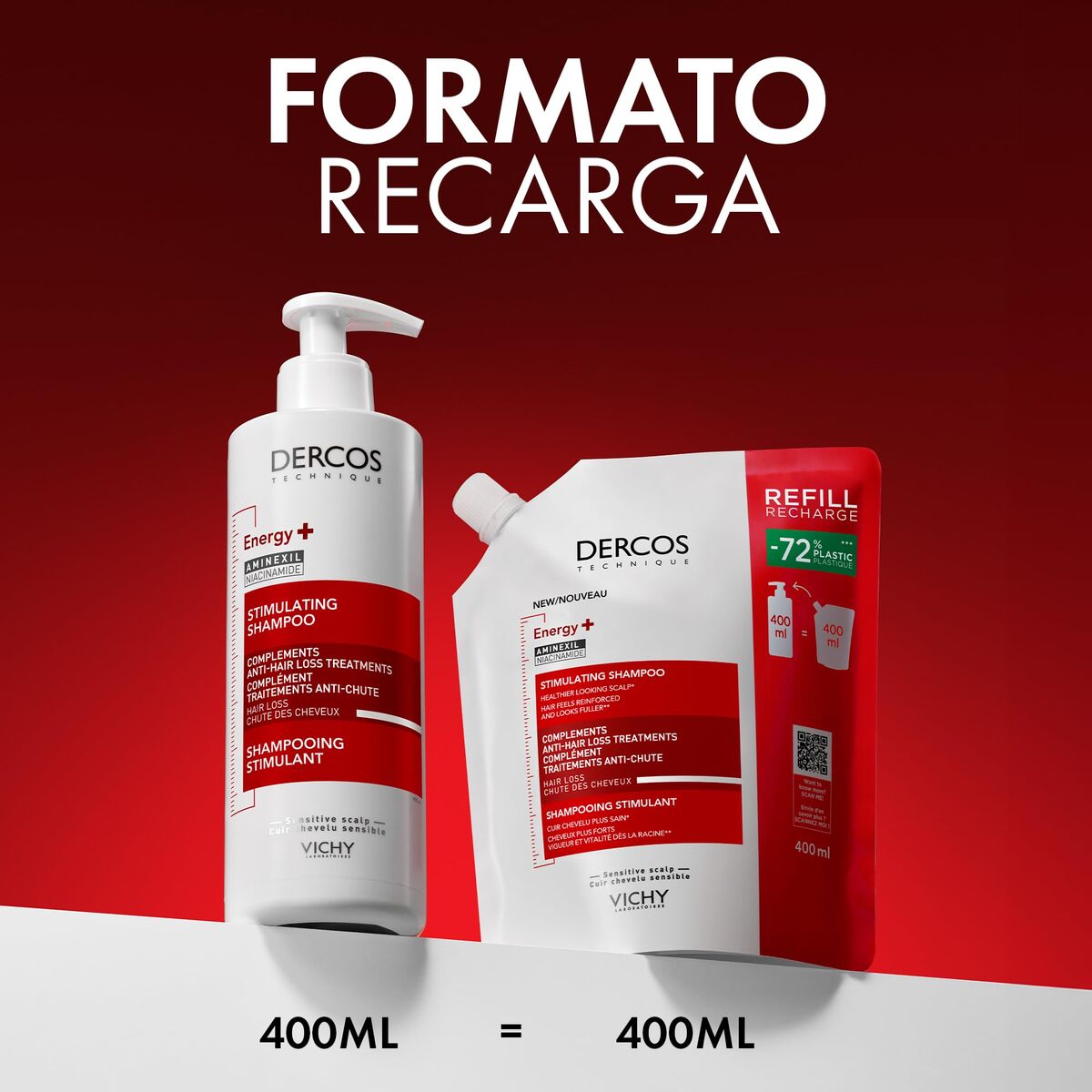 Shampoo Vichy DERCOS 400 ml shampooflaske