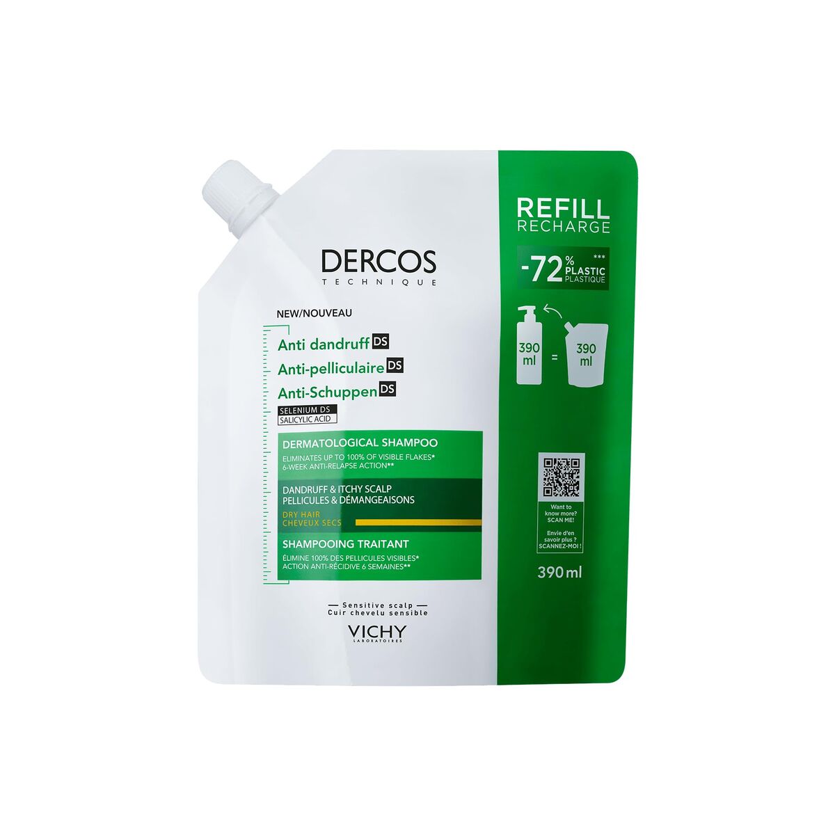 Shampoo Vichy DERCOS 500 ml shampooflaske