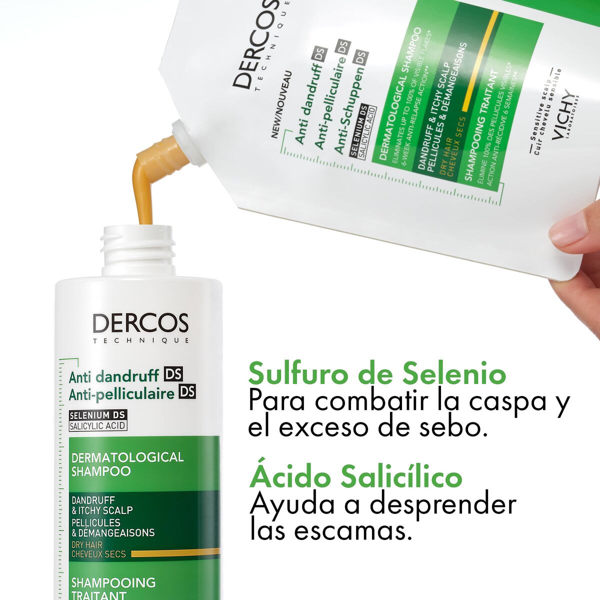 Shampoo Vichy DERCOS 500 ml shampooflaske