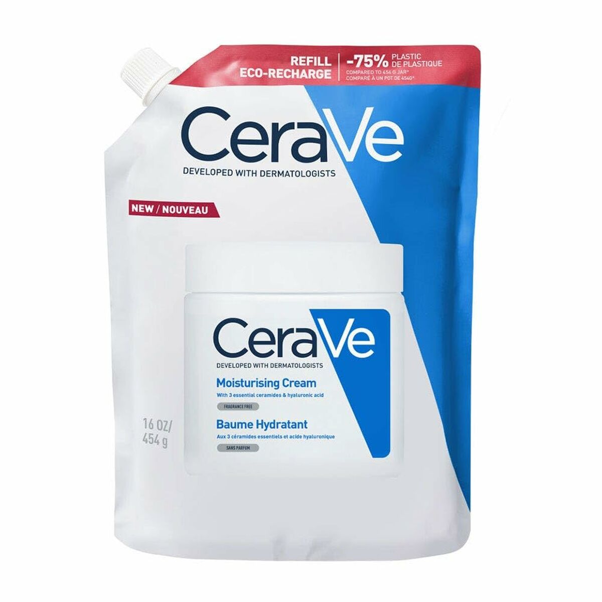 Ansigtscreme CeraVe MOISTURIZING 454 g til kvinders hudplejeemballage