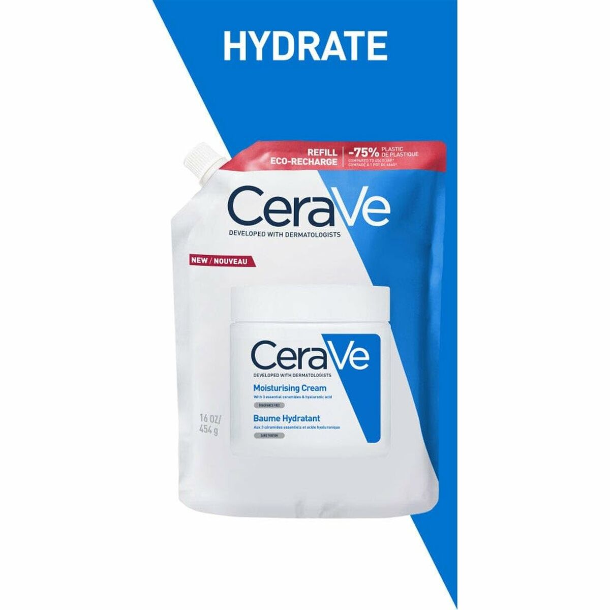 Ansigtscreme CeraVe MOISTURIZING 454 g til kvinders hudplejeemballage