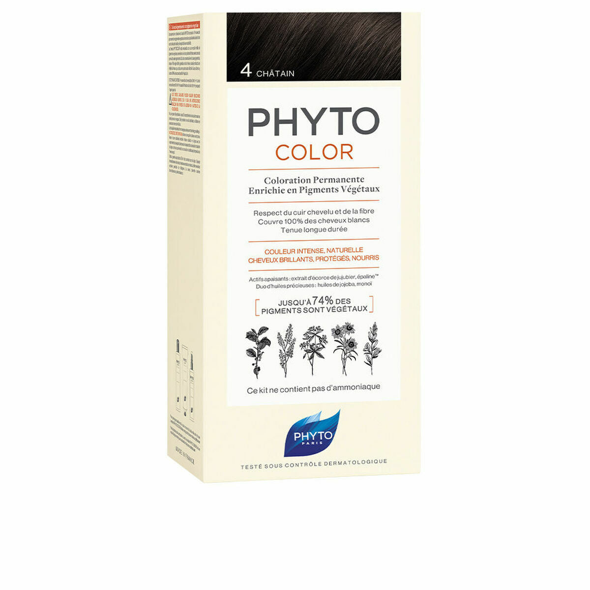 Permanent Color Phyto Paris Phytocolor 4-castaño Nº 4-Castano til kvinder produktemballage
