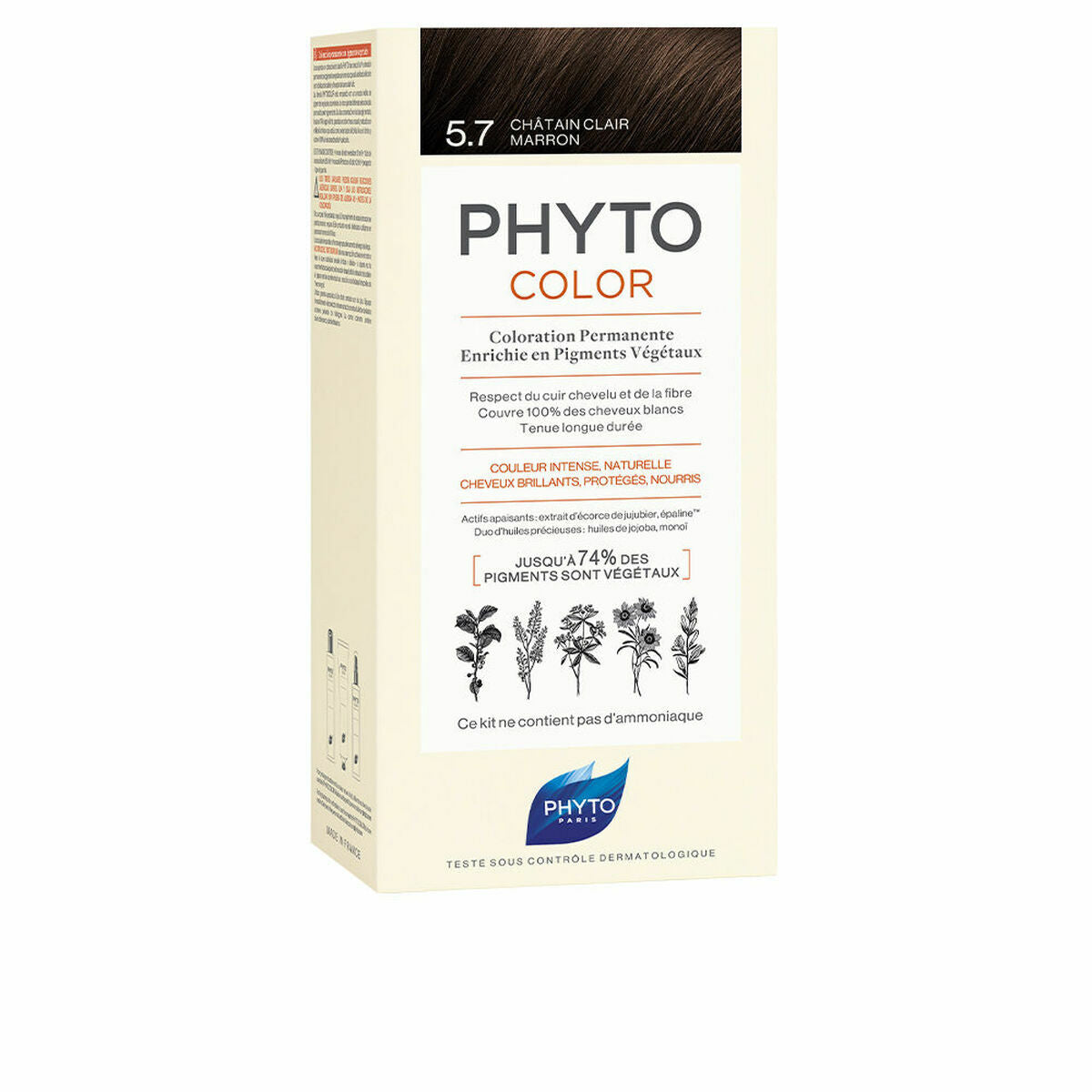 Permanent Color Phyto Paris Phytocolor 5.7-castaño marrón claro Nº 5.7-Castano Marron Claro til kvinder produktemballage