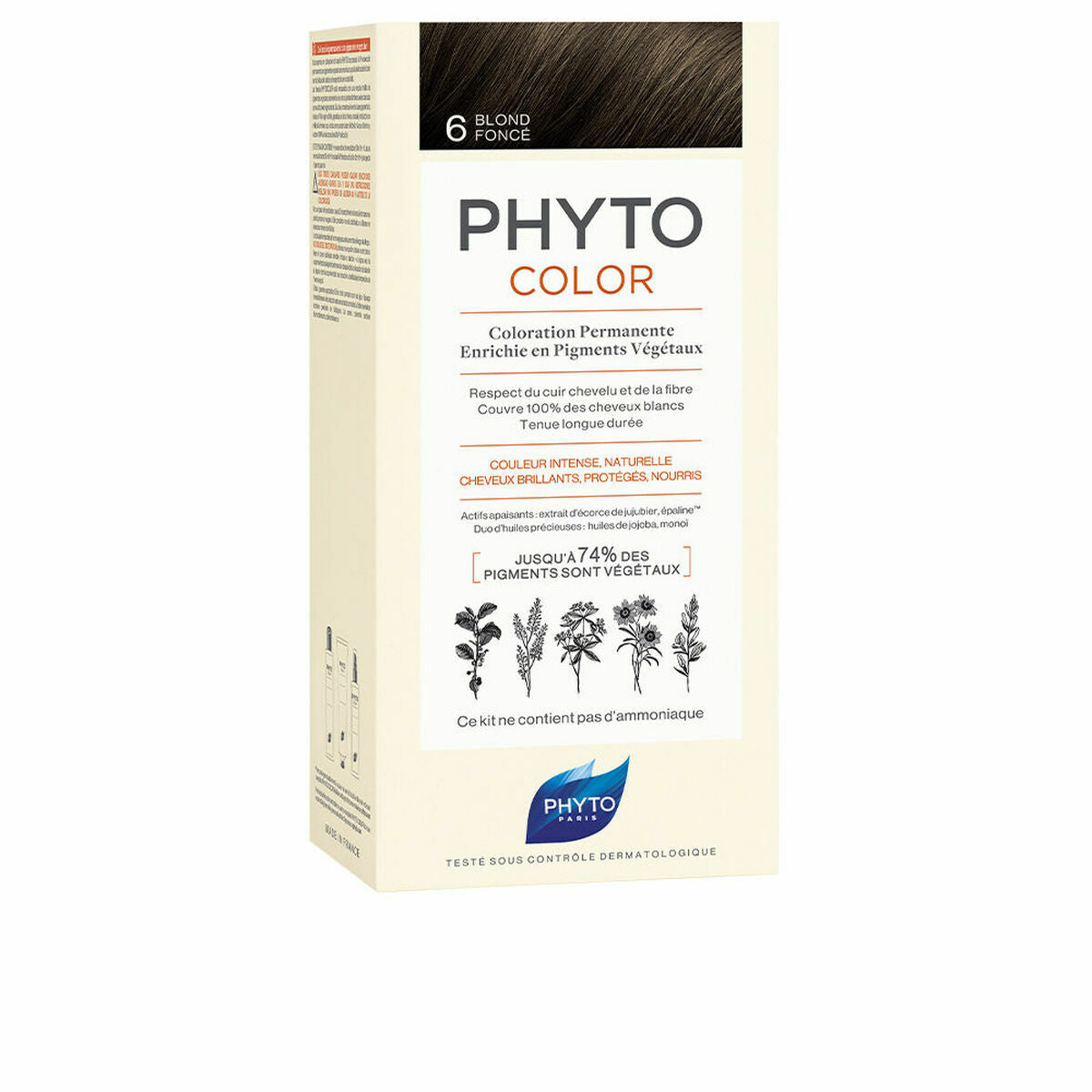 Permanent Color Phyto Paris Phytocolor 6-rubio oscuro Nº 6-Rubio Oscuro til kvinder produktemballage