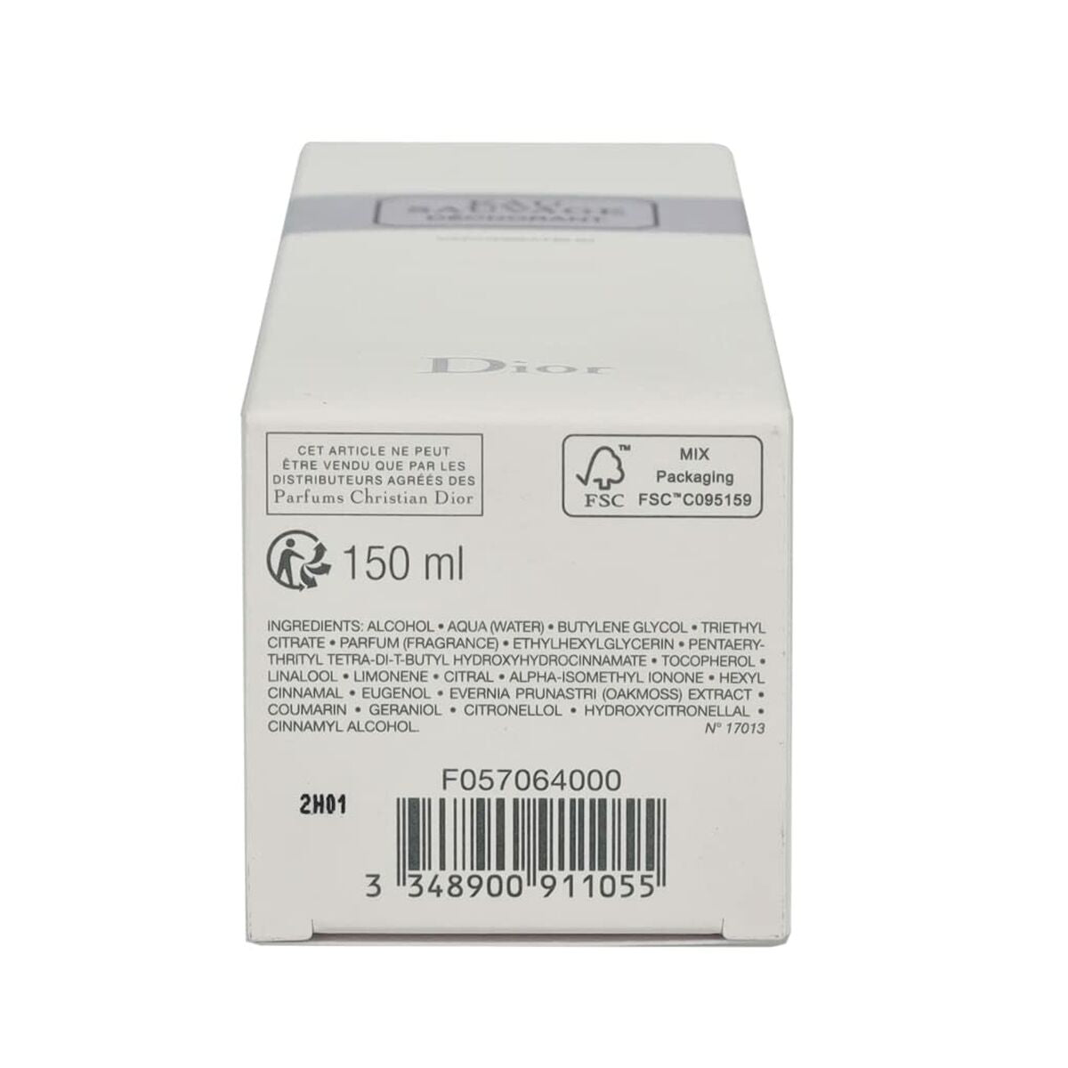 Spray Deodorant Dior Eau Sauvage til mænd produktemballage